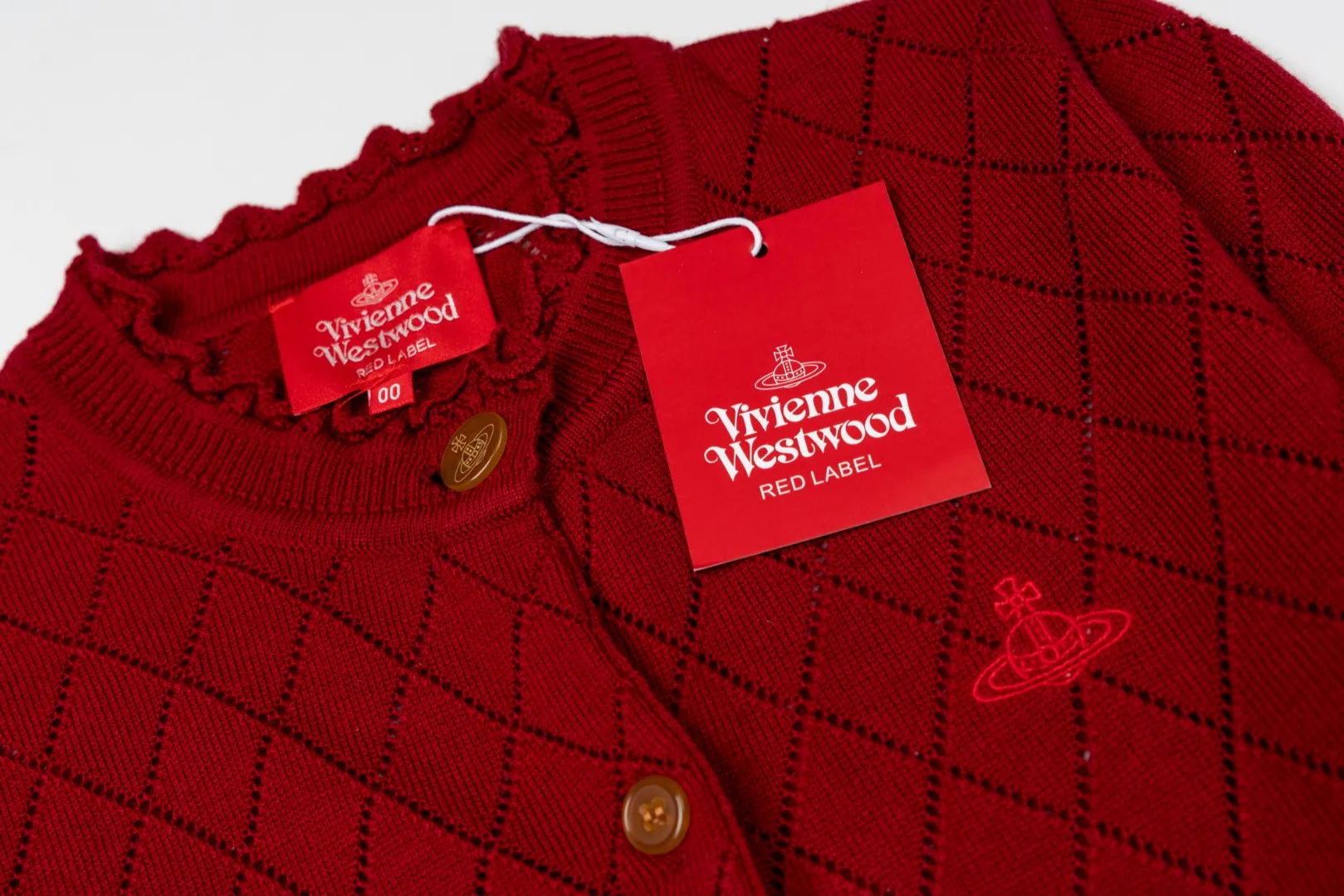 VIVI161# vivienne west wood 25FW October Tokyo show new model diamond pattern classic red label cardigan Size: 1 yard (90-110 pounds) 2 yards (110-130 pounds) 3 yards (130-150 pounds) Color: red, apricot, black